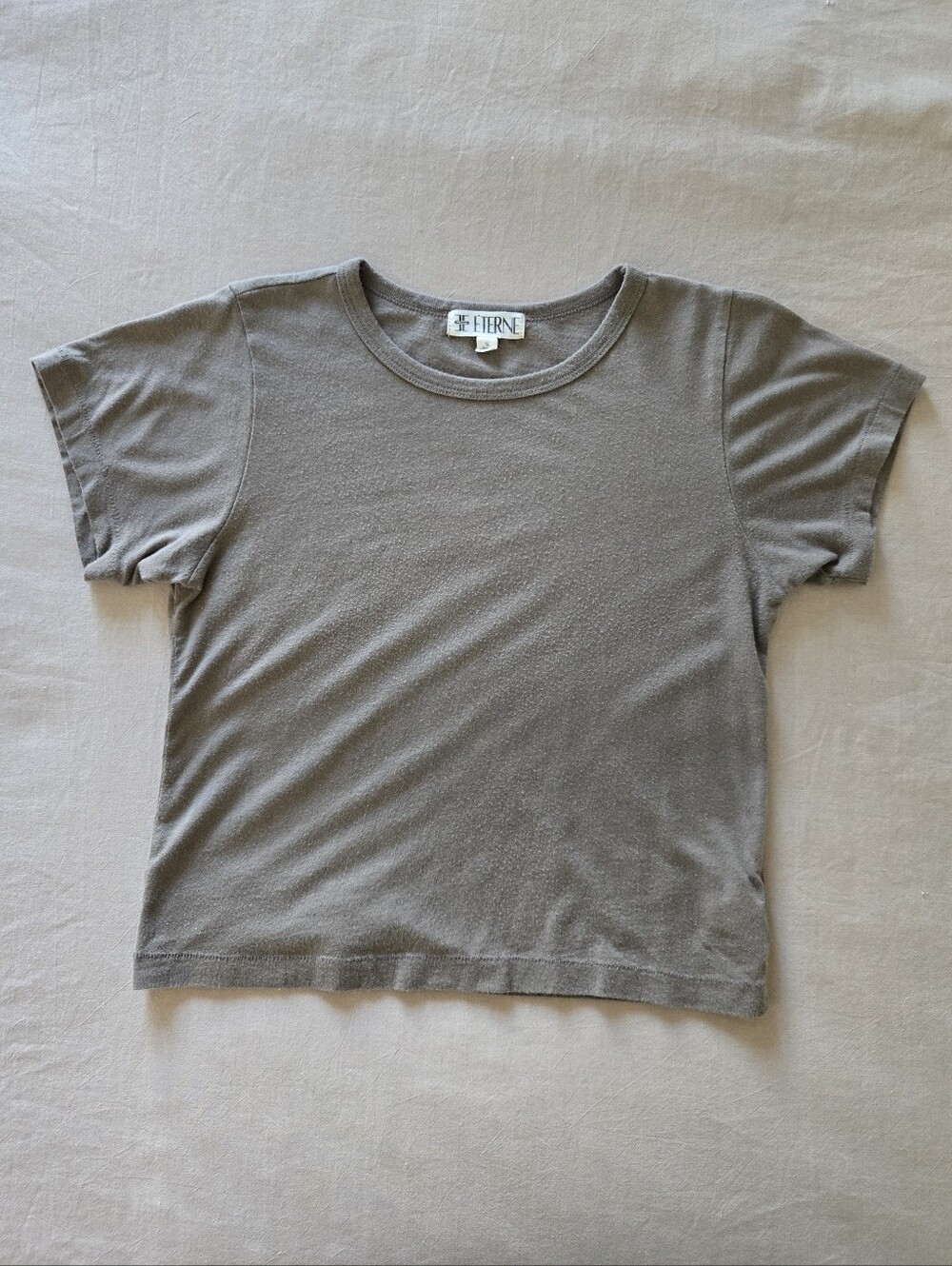 ETERNE Short Sleeve Baby Tee, Olive, S